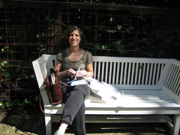 Rachel relaxing on garden tour